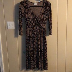 Vintage Floral Print Dress
